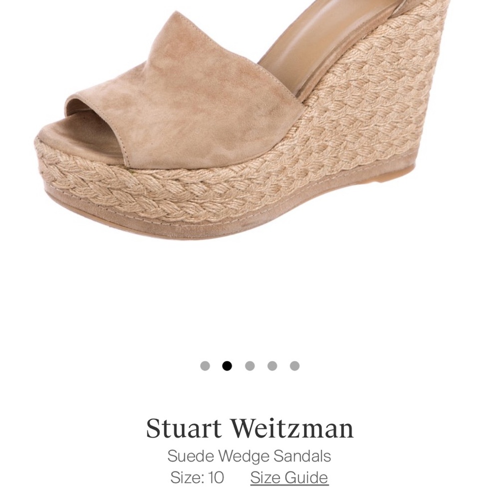 Stuart Weitzman Suede Wedge Sandal size 40 - Picture 6 of 9